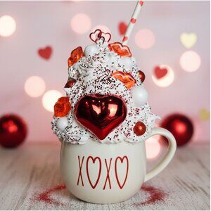 Medium "VALENTINE" Faux Whipped Cream Mug Decoration |  Tiered Tray Decor